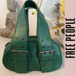 Free People bag leather small handbag purse boho green